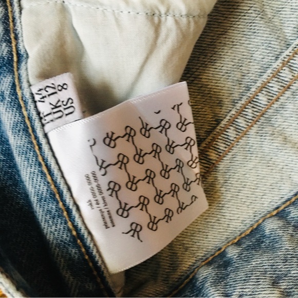 ROKH Blue Distressed Jeans Women’s Size 40 US 8 Regular - Picture 13 of 16